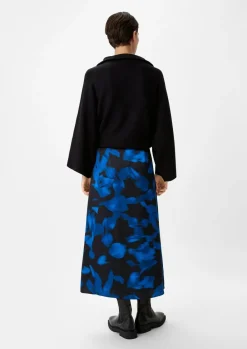 Satinrock mit All-over-Print-Comma Outlet