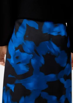 Satinrock mit All-over-Print-Comma Outlet