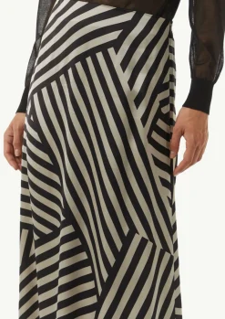 Satin-Rock mit asymmetrischem Streifen-Print-Comma Sale