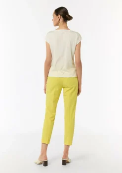 Satin-Shirt mit Kapp-Ärmeln und Frontprint-Comma New
