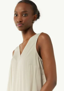 Satin-Top mit Chiffon-Ausschnitt-Comma Online