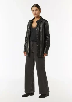 Satintop mit Spitzen-Details und verstellbaren Trägern-Comma Fashion