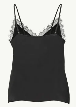 Satintop mit Spitzen-Details und verstellbaren Trägern-Comma Fashion