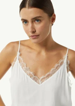 Satintop mit Spitzen-Details und verstellbaren Trägern-Comma Clearance