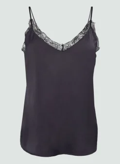 Satintop mit Spitzen-Details und verstellbaren Trägern-Comma Discount