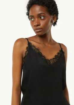 Satin-Top mit Spitze und verstellbaren Trägern-Comma Discount