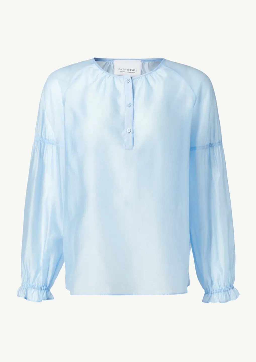 Schimmernde Lyocellbluse mit Raff-Details-Comma Sale