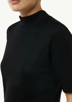 Schimmerndes Shirt mit Stehkragen-Comma Online