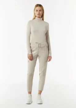 Schlupfhose in Lederoptik mit Cargotaschen-Comma Outlet