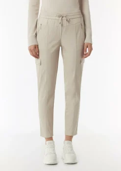 Schlupfhose in Lederoptik mit Cargotaschen-Comma Outlet