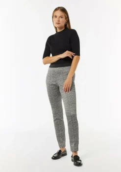 Schmale Hose mit gewebtem Karomuster-Comma Outlet