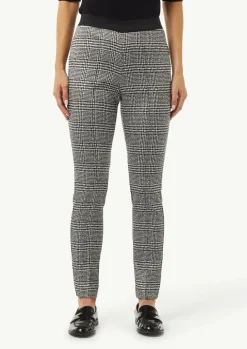 Schmale Hose mit gewebtem Karomuster-Comma Outlet