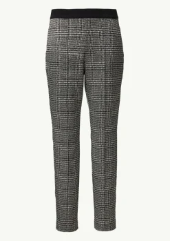 Schmale Hose mit gewebtem Karomuster-Comma Outlet