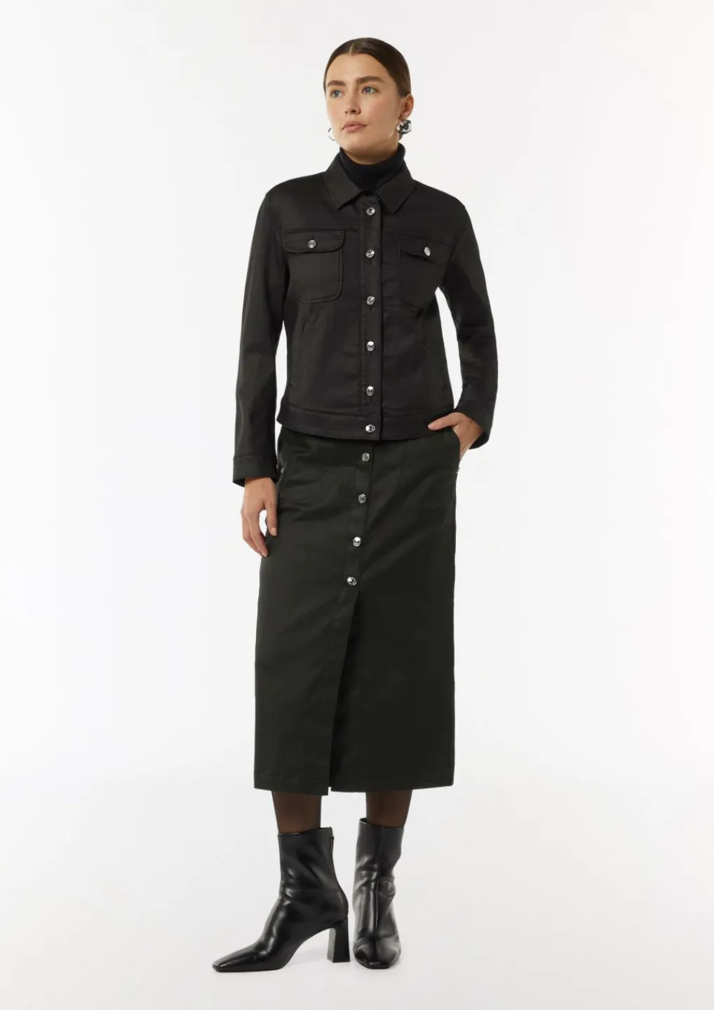 Schmaler Rock mit Steppdetails-Comma Discount