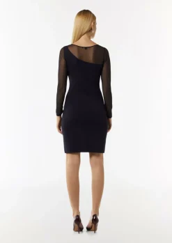 Schmal geschnittenes Strickkleid mit Transparenz-Effekt-Comma Outlet