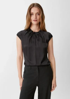 Seidenbluse mit Kappärmel-Comma New