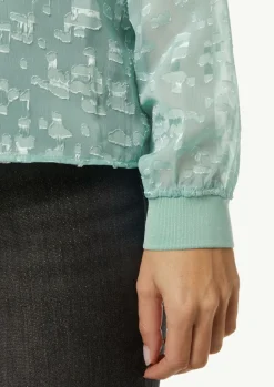 Semitransparente Jacquard-Bluse mit Stehkragen-Comma Online