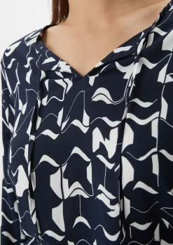 Semitransparente Langarmbluse mit Allover-Print-Comma Sale