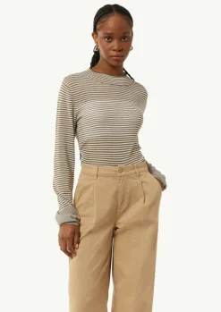 Semitransparenter Strickpullover mit angedeutetem Stehkragen-Comma Discount