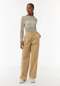 Semitransparenter Strickpullover mit angedeutetem Stehkragen-Comma Discount