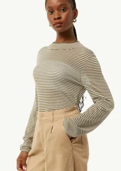 Semitransparenter Strickpullover mit angedeutetem Stehkragen-Comma Discount