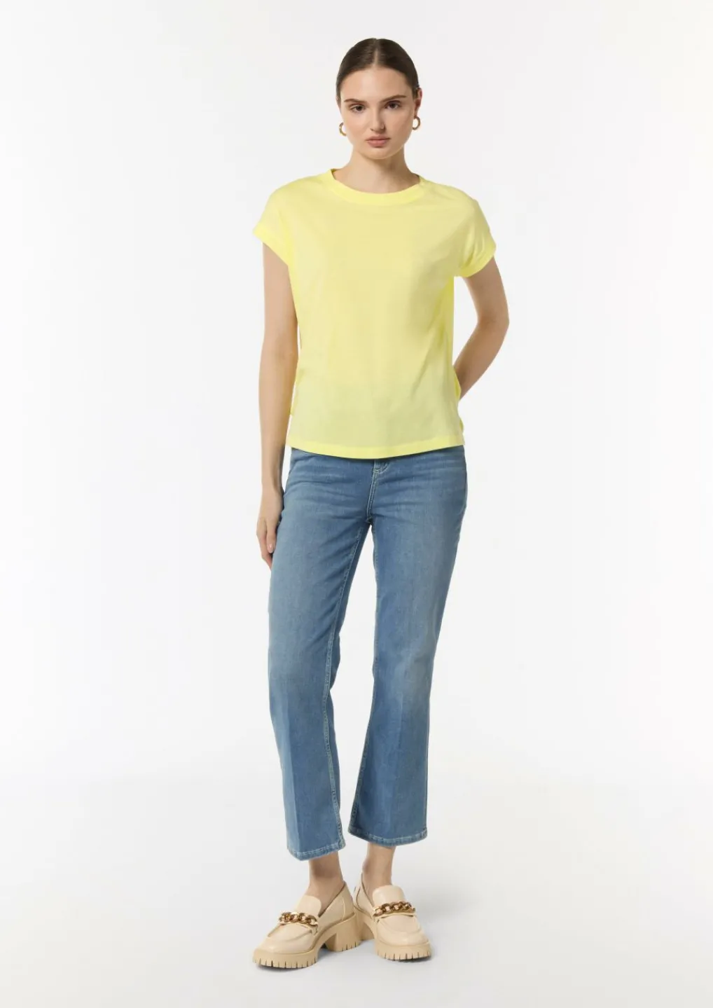 Shirt aus Jersey mit Ketten-Naht und Logo-Detail-Comma Online
