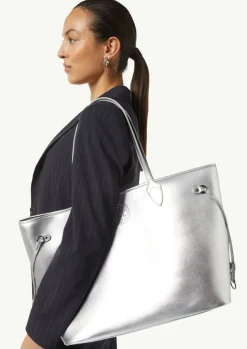 Shopper aus Rindsleder mit Logo-Detail-Comma Discount
