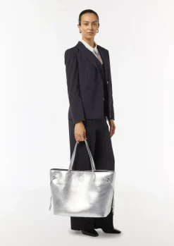 Shopper aus Rindsleder mit Logo-Detail-Comma Discount