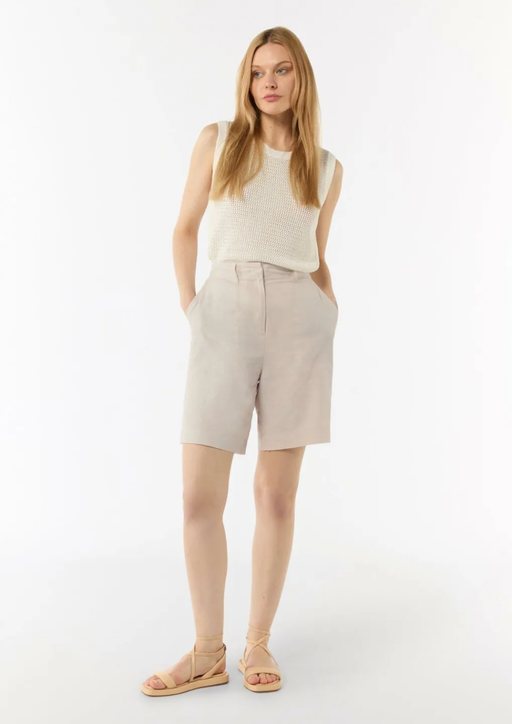 Shorts aus Leinenmix-Comma Discount