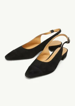 Slingback-Ballerinas aus Veloursleder-Comma Online