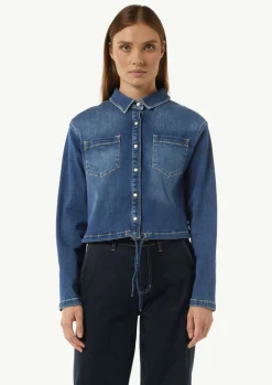 Softe Blousson-Jeansjacke mit Druckknöpfen-Comma New