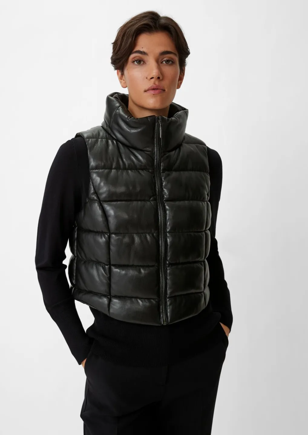 Steppweste aus Lederimitat-Comma Fashion