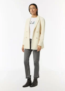 Straight-Leg-Jeans mit gefranstem Saum-Comma Outlet