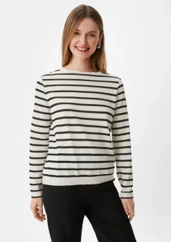 Streifenshirt mit U-Boot-Ausschnitt-Comma Clearance