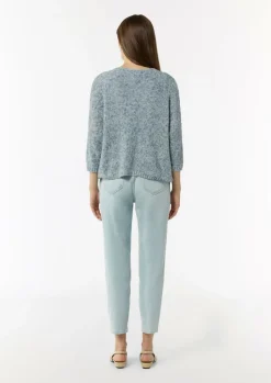 Strickjacke aus Baumwollmix mit Rippbündchen-Comma Hot