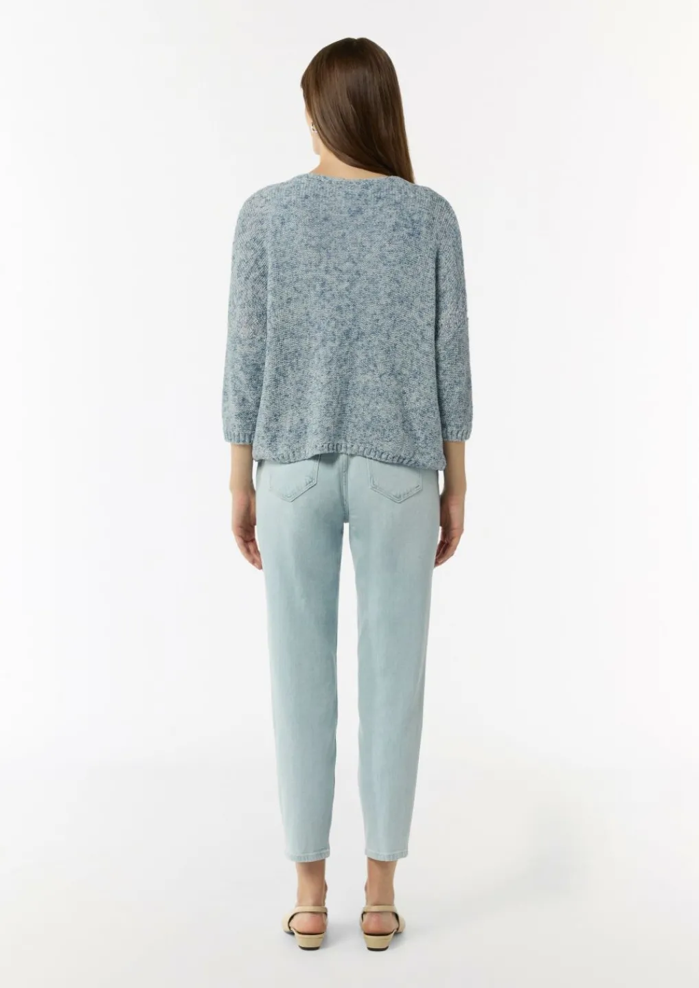 Strickjacke aus Baumwollmix mit Rippbündchen-Comma Hot