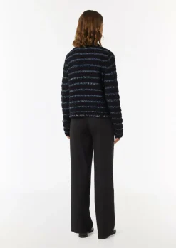 Strickjacke aus Effektgarn mit Fransen-Comma Discount