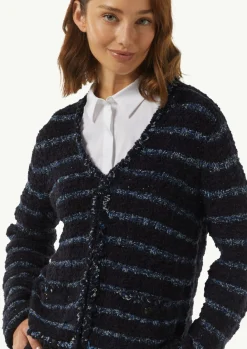 Strickjacke aus Effektgarn mit Fransen-Comma Discount