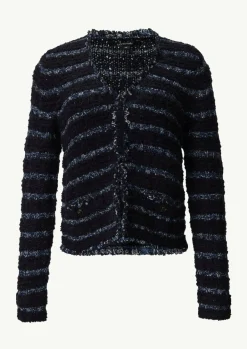 Strickjacke aus Effektgarn mit Fransen-Comma Discount