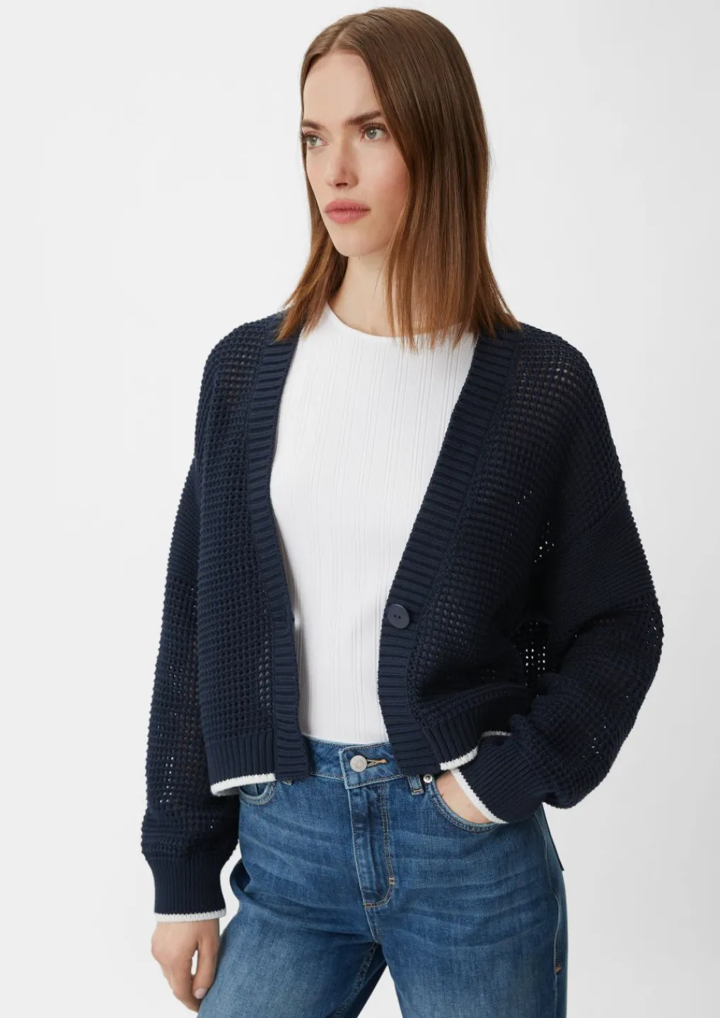 Strickjacke mit Lochmuster-Comma Online