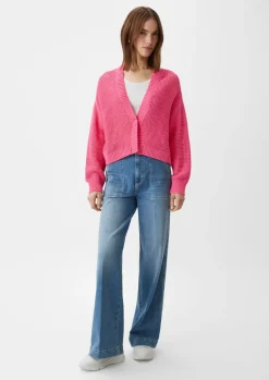Strickjacke mit Lochmuster-Comma Best