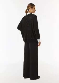 Strickjacke mit Pailletten und V-Ausschnitt-Comma Online