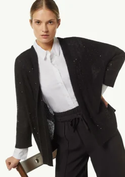 Strickjacke mit Pailletten und V-Ausschnitt-Comma Online