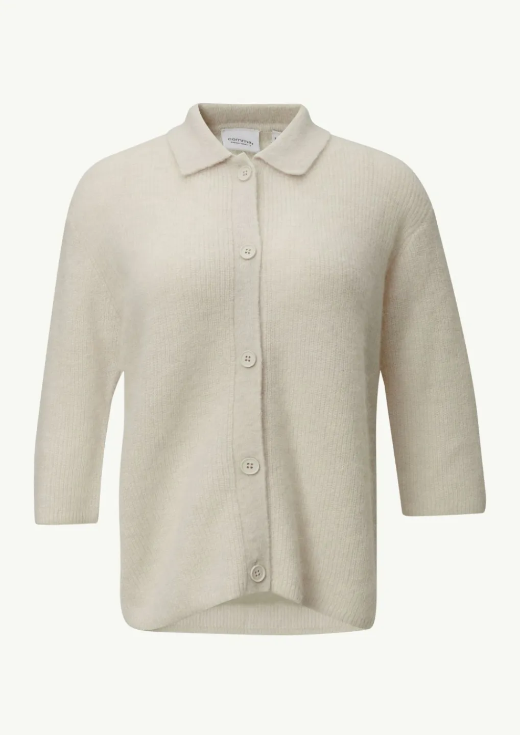 Strickjacke mit Polokragen und Knöpfen-Comma Fashion