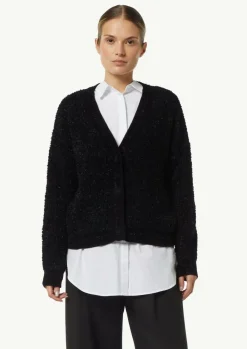 Strickjacke mit verdeckter Knopfleiste-Comma Outlet