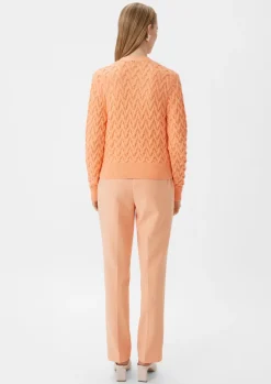 Strickjacke mit Zopfmuster-Comma Fashion