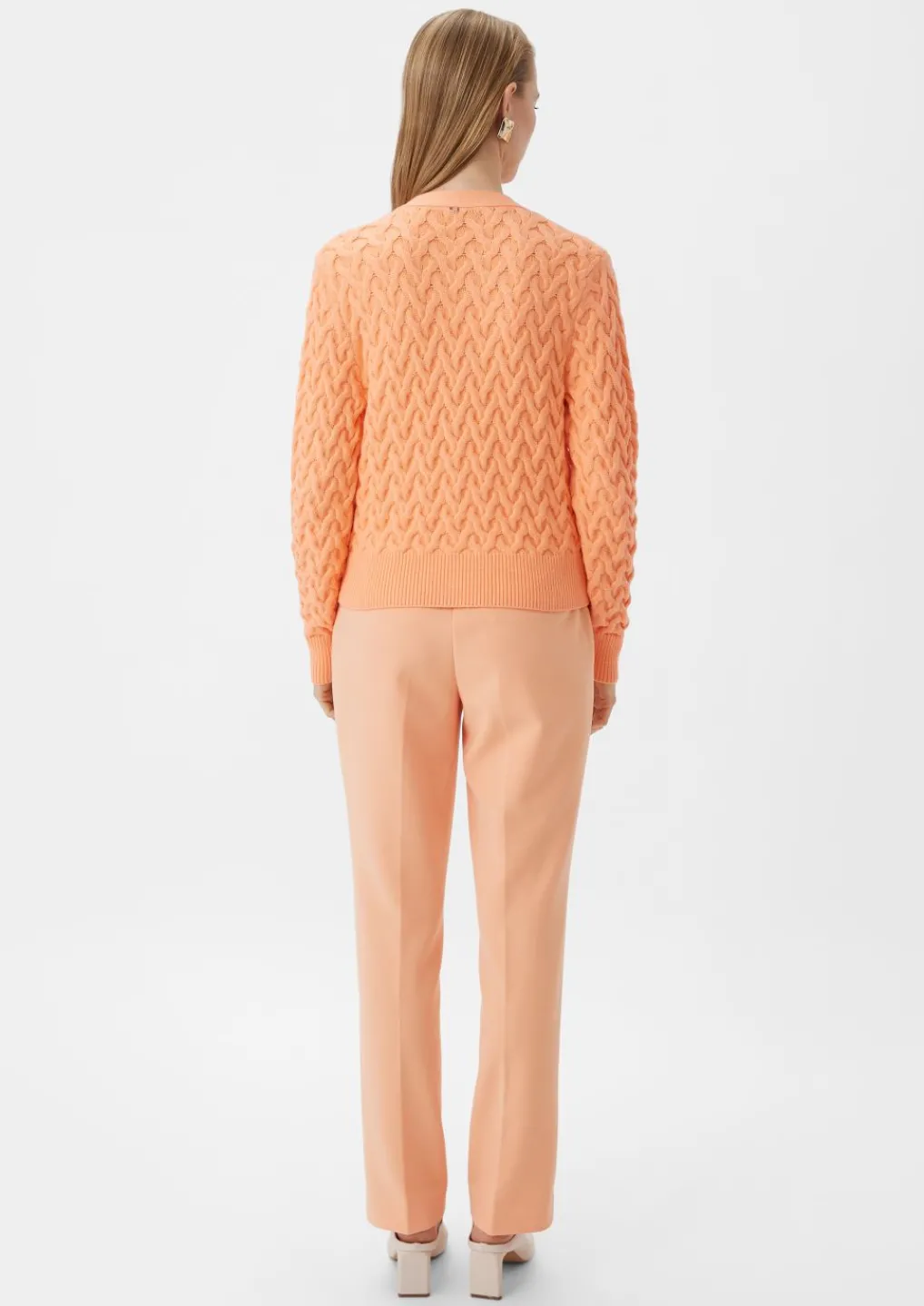 Strickjacke mit Zopfmuster-Comma Fashion