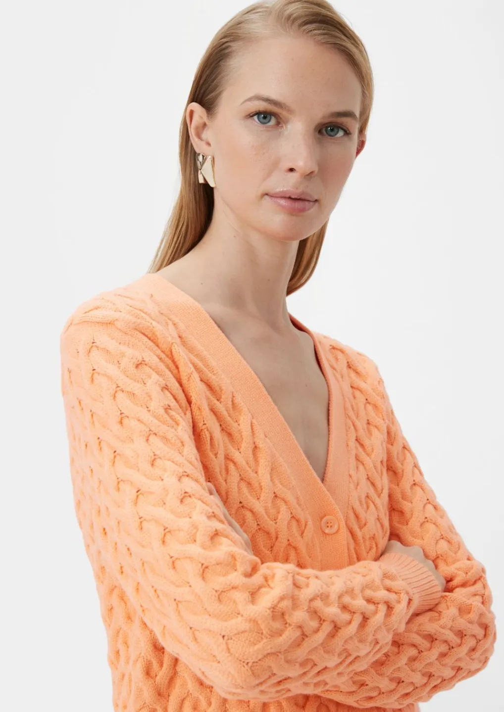 Strickjacke mit Zopfmuster-Comma Fashion