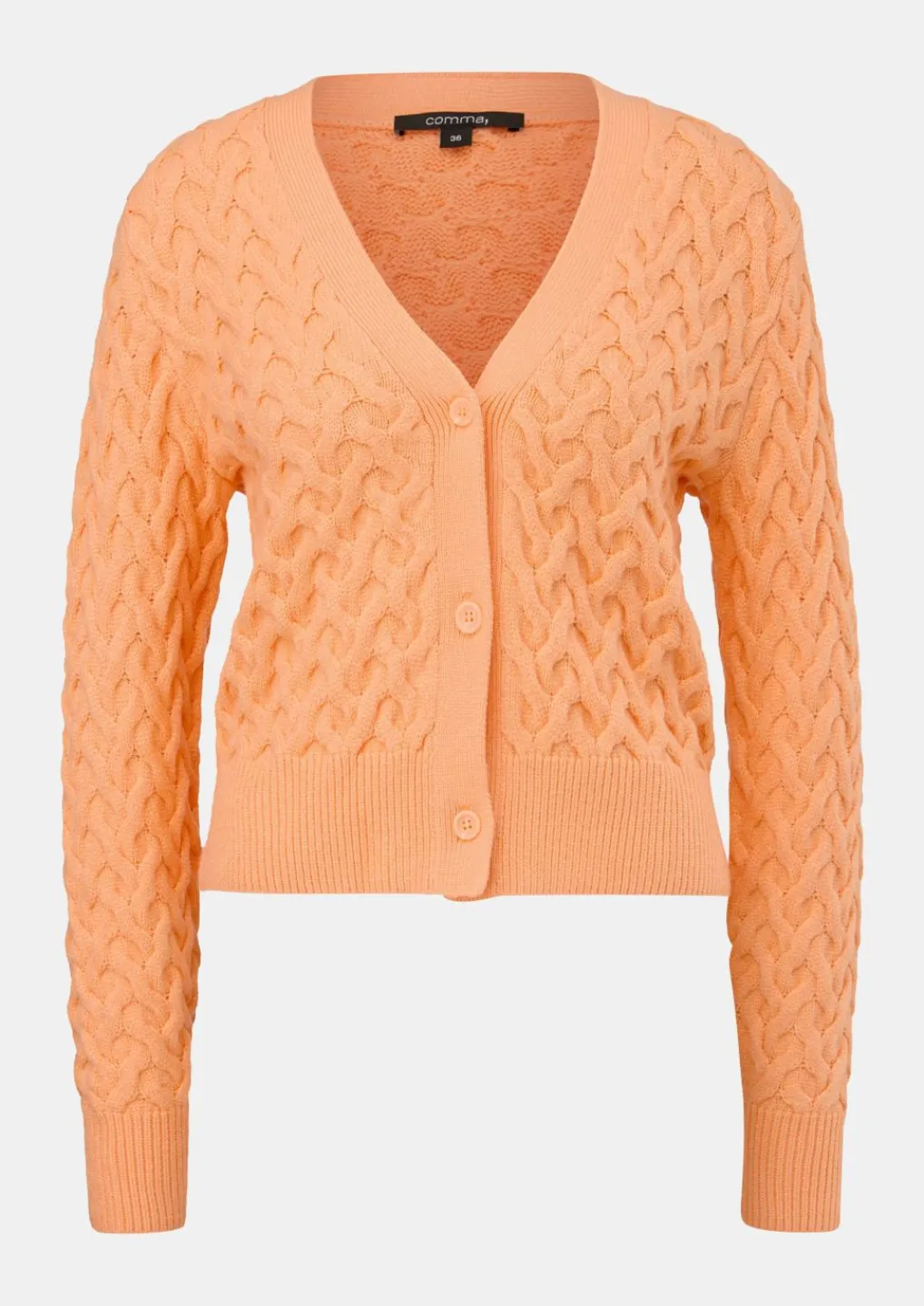 Strickjacke mit Zopfmuster-Comma Fashion