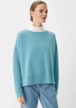 Strickjersey mit Label-Patch-Comma Hot